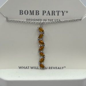 Bomb Party Necklace - Rhodium NEW never worn NO BOX